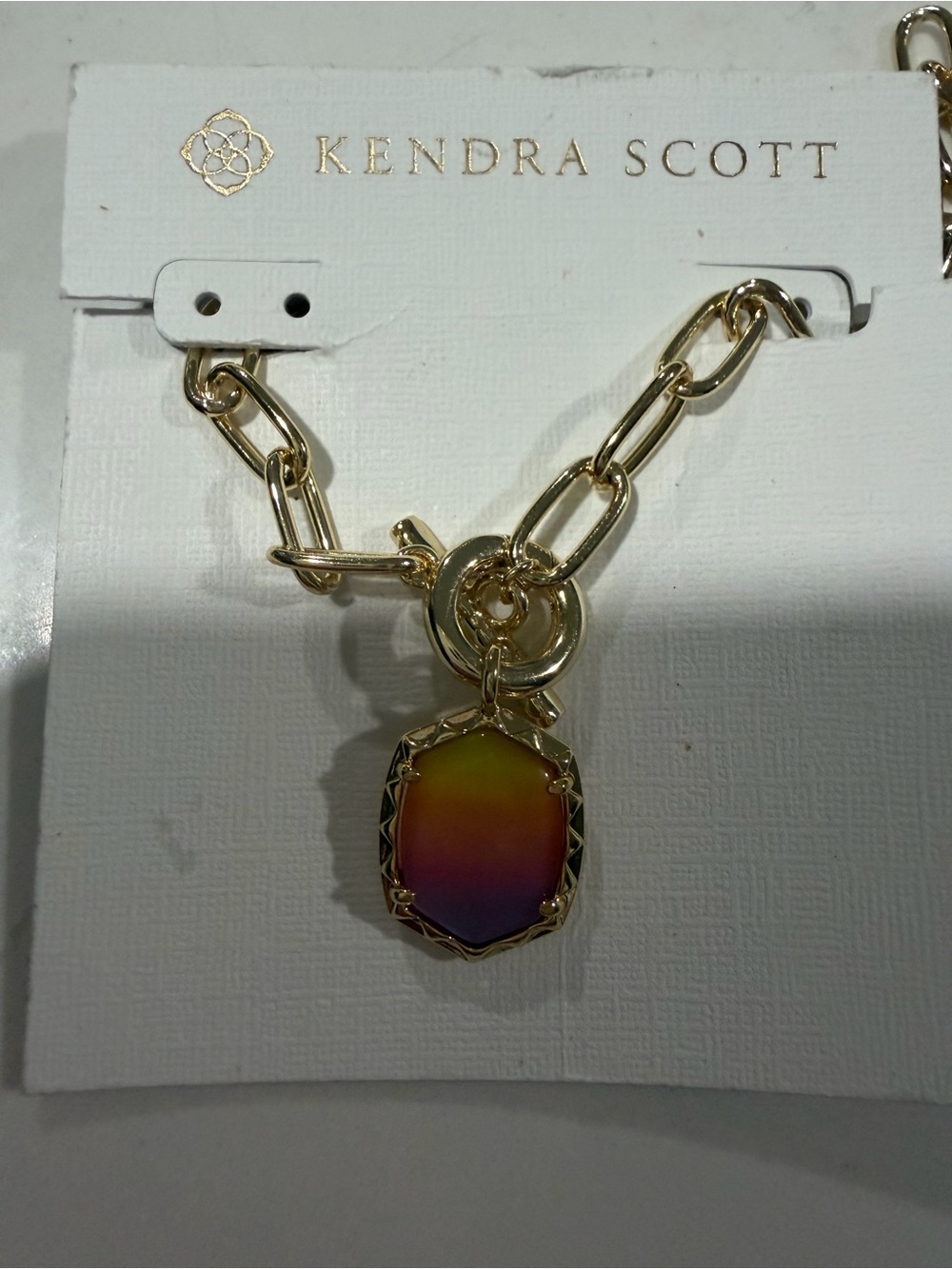 Kendra Scott gold DAPHNE DROP RAINBOW convertible necklace